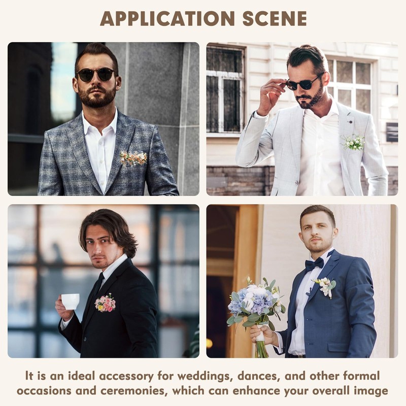 10Pcs Pocket Boutonniere Plastic Sleeve,Transparent Boutonniere Pocket Holder Square