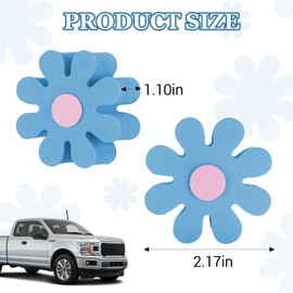 Hbxdeco Daisy Car Antenna Topper, Cute Daisy Flower EVA Antenna Ball for Vehicles, Funny Automotive Roof Toppers Decoration, Lovely Aerial Ball Mirror Dangler Car Accessories for Women Men (Blue)