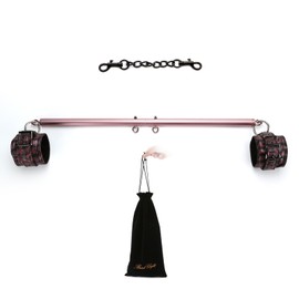 Pilates Yoga Bar Expandable Rose Workout Bar and 2PCS Pink Adjustable Straps, Pilates Aid Kit for Home Gym, Training Fitness Gear (with Storage Bag)