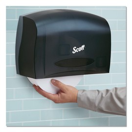 Scott Essential Jumbo Roll (JRT) Coreless Toilet Paper Dispenser (09602), Smoke, Black