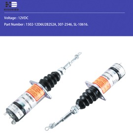 1502-12D6U2B2S2A Fuel Shut Off Solenoid 1502 Series Woodward 307-2546 for Caterpillar Skid Steer 216 226 236 246 Perkins UB704 Engine Stop Solenoid 12VDC