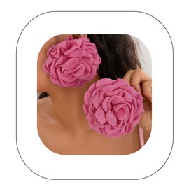 Asphinien Vintage Rose Stud Earrings Dainty Cloth Artificial Flower Earrings Bridal Wedding Jewelry Christmas Gift for Her Prom Party Festival (Rose pink)