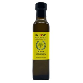 In Love Gourmet Extra Virgin Olive Oil Butter Natural Flavor Infused Gourmet Olive Oil 250ML/8.5oz Awesome Buttery Flavored Extra Virgin Olive Oil.