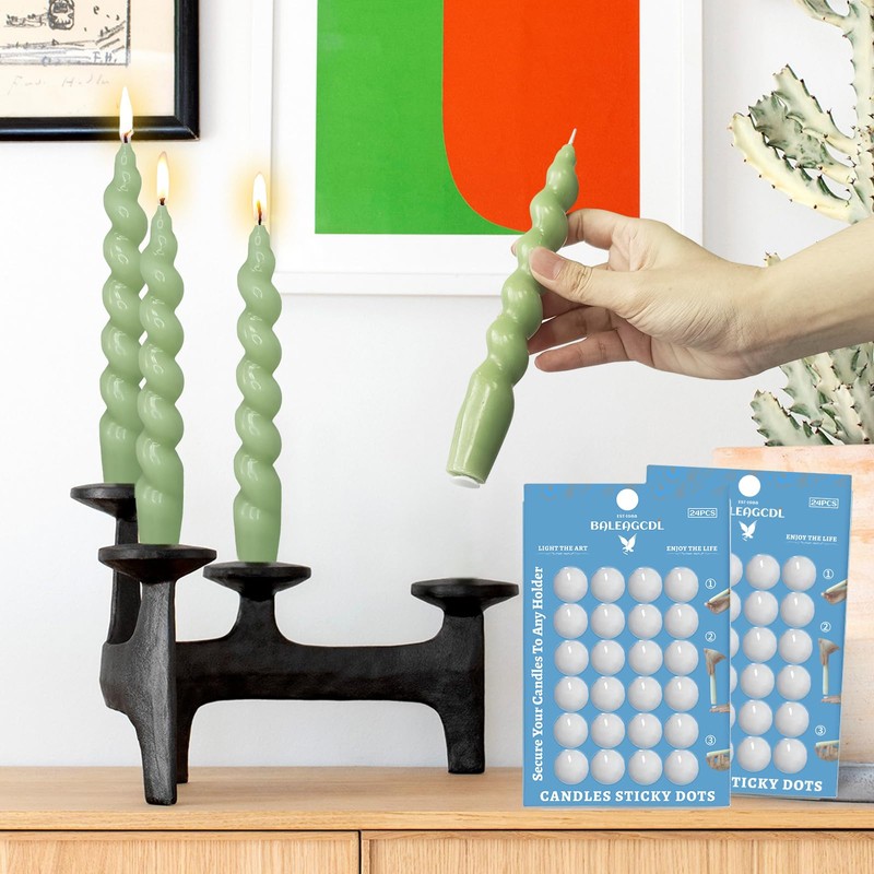 Taper Candles Sticky Dots - White Candle Wax Dots -Taper