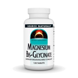 Source Naturals Magnesium Bis-Glycinate, Supports Cardiovascular and Muscle Health* - 120 Tablets