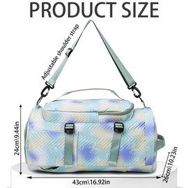 AUNGKWANG Sports Bag Men Women 35L Large Sports Bags Yoga Bag Travel Bag Swimming Bag Waterproof Gym Bag Sports Backpack Training Bag with Shoe Compartment & Wet Compartment, Green, Sports bag