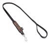 Michur Joris Leather Dog Collar, Black Brown with Round Rivets