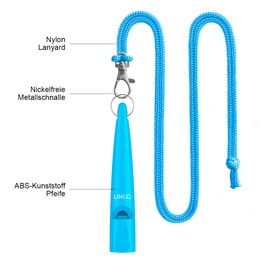 LINCCI Dog Whistle with Whistle Band for Dog Training & Education, Professional Training Whistle with Standardised Frequency, Audible, Dog Whistles, Recall Loud & Wide Range, Dog Whistle with Neck