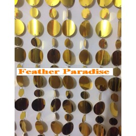 Feather Paradise 8 PCS 1 Yard Long Retro PVC Metallic Gold Beaded Curtain Strand Garland