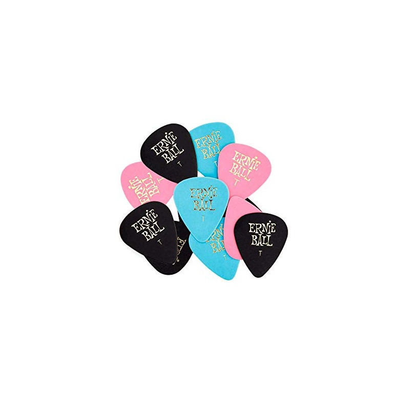 Ernie Ball Thin Cellulose Picks Assorted Colours Pack of 12