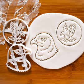 Falcon Cookie Cutters (Shapes: Face and Flyer), 2 Pieces