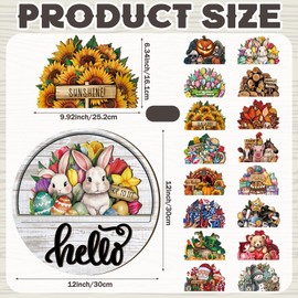 Yousoontic 17 Pcs 12 Inch Magnetic Welcome Door Sign Interchangeable Valentine Front Door Decorations Spring Seasonal and Festive Door Signs for Home Round Decor ()