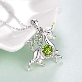 Birthday Gifts for Women Peridot August Birthstone Necklace Wife Mom Animal Sterling Silver Animal Jewelry Sterling Silver