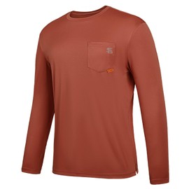 SG Edge Men's Rash Guard Shirts UPF 50+ Moisture Wicking Long Sleeve Chest Pocket Quick Dry Lightweight, Maroon, XX-Large