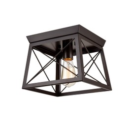 DANSEER Lighting Retro Industrial Rectangle Flush Mount Ceiling Light Fixture Oil Rubbed Bronze