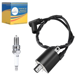 MIXOPOLY Ignition Coil Assembly with Spark Plug for Yamaha Gas Golf Cart 1985-1996 G2 G5 G8 G9 G11 G14 Model, Replace J38-82310-20-00 JF2-82310-00-00 BR8ES