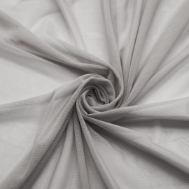 Power Mesh Fabric Superfine 4-Way Stretch Net Fabric Nylon Spandex Sheer Mesh, 1 Yards Long 60" Wide (Gray)