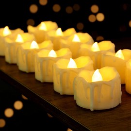 Juego de 12 velas de té con temporizador, sin llama, con temporizador, sin llama, con temporizador, velas eléctricas artificiales, paquete al por mayor, para Navidad, Halloween, decoración de