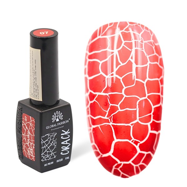 GLOBAL FASHION Professional Crackle Gel Nail Polish - Captivating Cracked