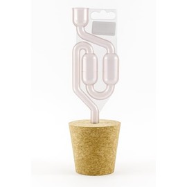 BORED CORK BUNG 64/54mm + AIRLOCK - Bubbler, Bung with Hole, Bungs, Demijohn, Cork, Stopper, Carboy, Home Wine, Wine Fermentation, Homebrew
