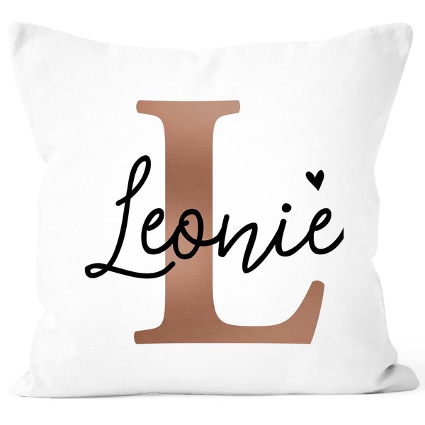 SpecialMe® Cushion Cover with Name Initial Monogram Letter Copper Look