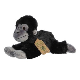 Aurora® Eco-Friendly Eco Nation™ Eco Softies™ Gorilla Stuffed Animal - Environmental Consciousness - Recycled Materials - Black 8 Inches