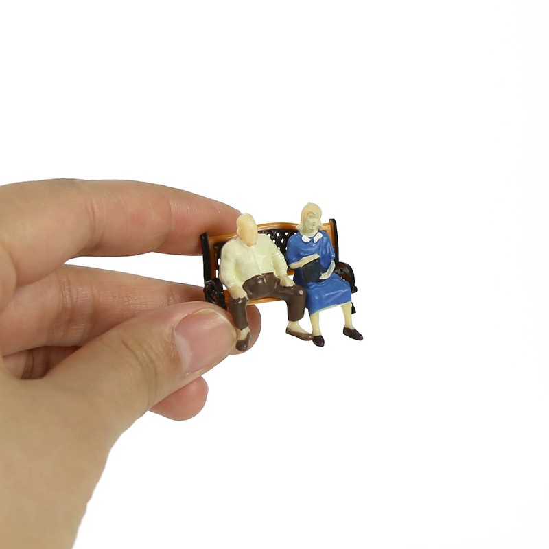 O Scale People and Bench for Model Railroad Diorama Architectural