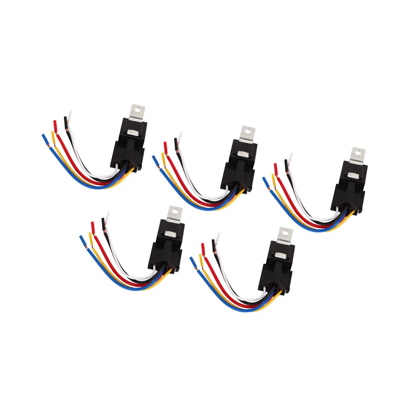 5PCS 12V 40A Automotive Relay with Wire Harness 5 Pin