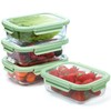 cedarol 4 Pack Borosilicate Glass Meal Prep Containers, Glass Food