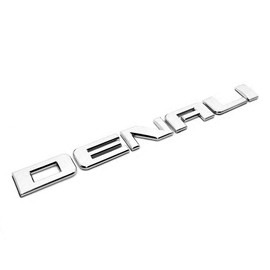 1x Denali Emblem Car Badge Nameplate Compatible with 2007-2020 Yukon Sierra Terrain (Chrome)