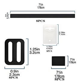 Generisch Holding straps, set of 8 fastening straps and clips, pool reel retaining straps, retaining straps for pool film, solar film, pool reel for solar film for pool tarpaulins/covers