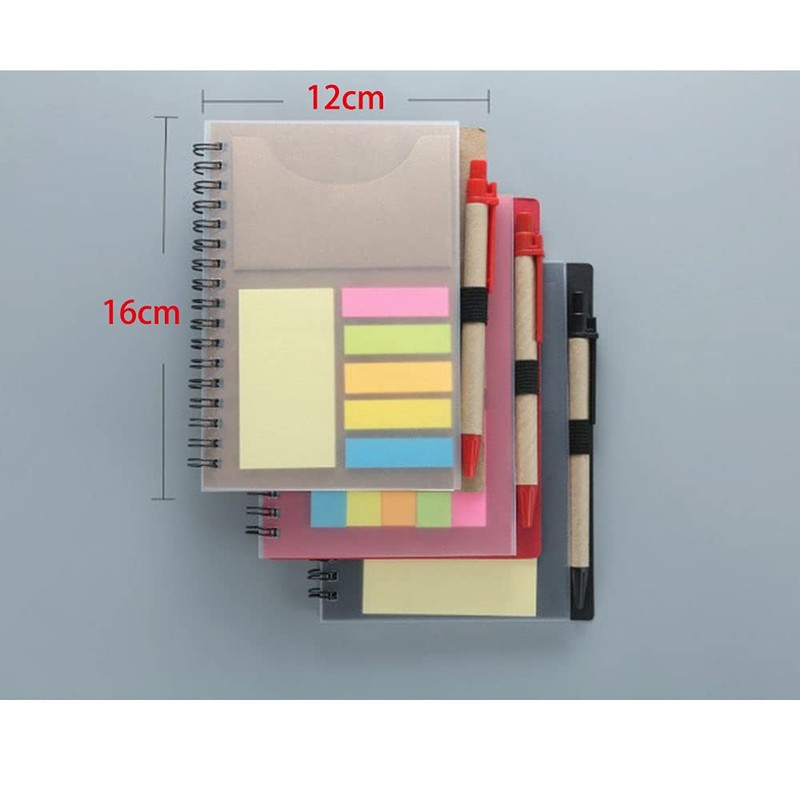 SEIWEI Spiral Notebook with Pen and Sticky Notes Double Loop