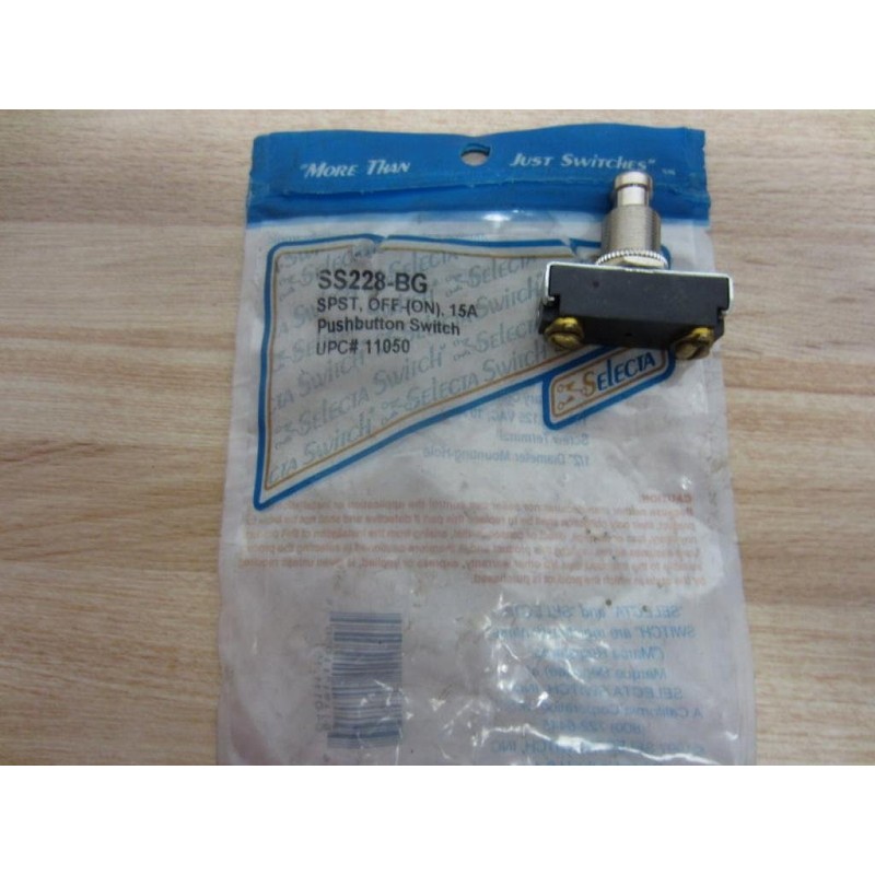 SELECTA SS228-BG Pushbutton Switch, SPST NO, Momentary Contact