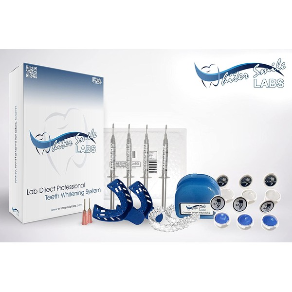 Professional Custom Teeth Whitening Tray Kit. Dental Lab Direct, Custom Made Teeth Whitening Tray, U.S.A Made Bleaching Trays with 38% High Intensity Gel Fast Results Custom Upper and Lower Trays