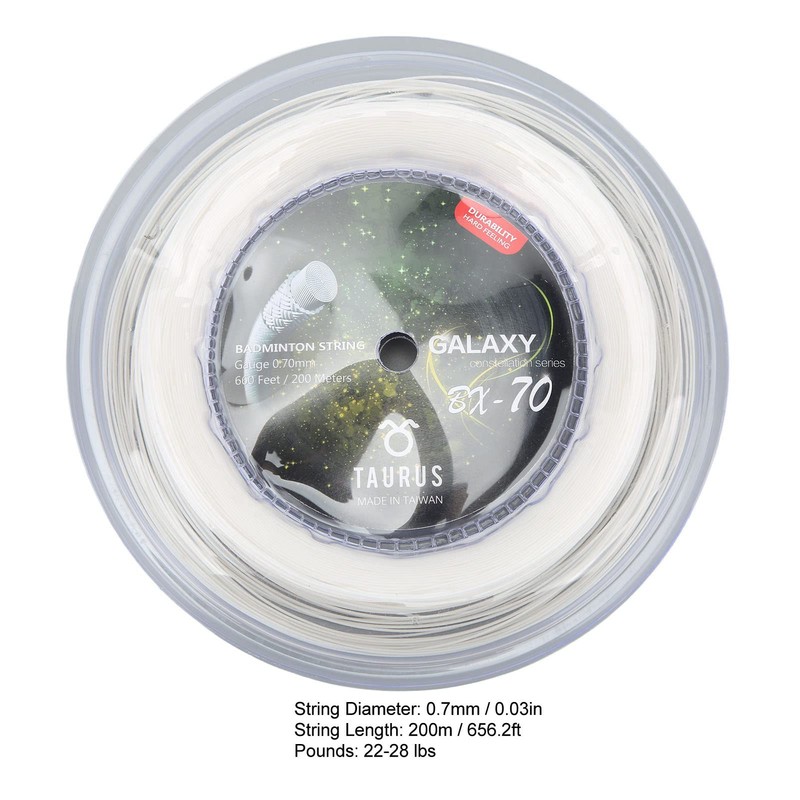 Badminton Racket String, Heavy Striking Shock Resistant 200m 0.7mm High