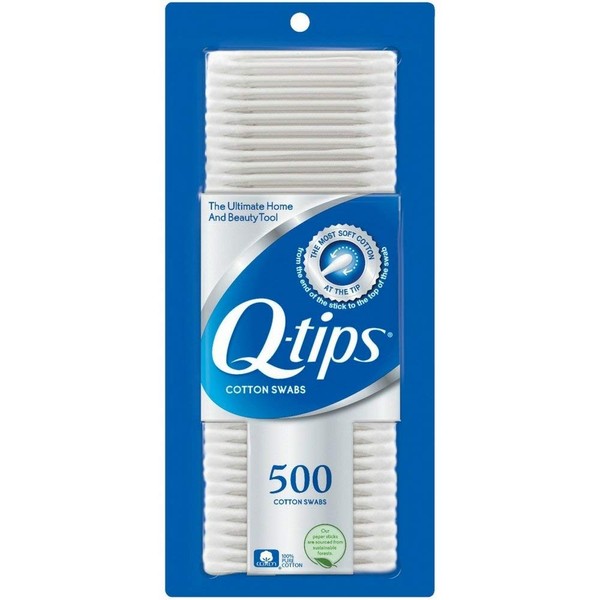 Q-tips Cotton Swabs 500 ea (Pack of 3)