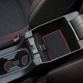 Auovo - Alfombrillas antipolvo para Toyota Corolla Hatchback 2019 2020 2021 2022, accesorios de ajuste personalizado, insertos de portavasos (11 piezas/juego) (rojo)