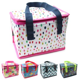 Fashion Stationery Lunch Bag Insulated Cooler Kids Adults Folding Reusable Pack Lunch Bags for Girls Boys Kids Picnic Bag (White)