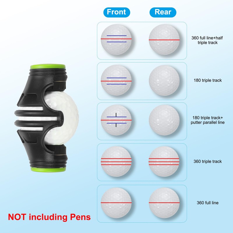 PATIKIL Golf Ball Marker Stencil 360 Degree Triple Track Golf