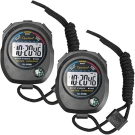 MINGYI TECH Waterproof Sports Stopwatch with Built-In Compass 1/100 Second Precision Measurement Competition Coach Referee Lightweight Design (Pack of 2)