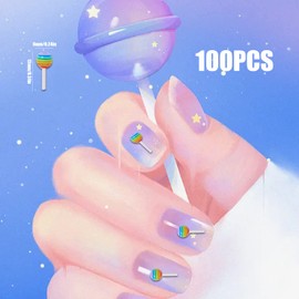 Nail Parts, Lollipop Parts, Set of 100, 3D 3D with Sticks, Candy Jewelry Parts, Candy Deco Parts, Nail Art