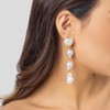 14K Gold Plated Long Pearl Drop Dangle Earrings for Women