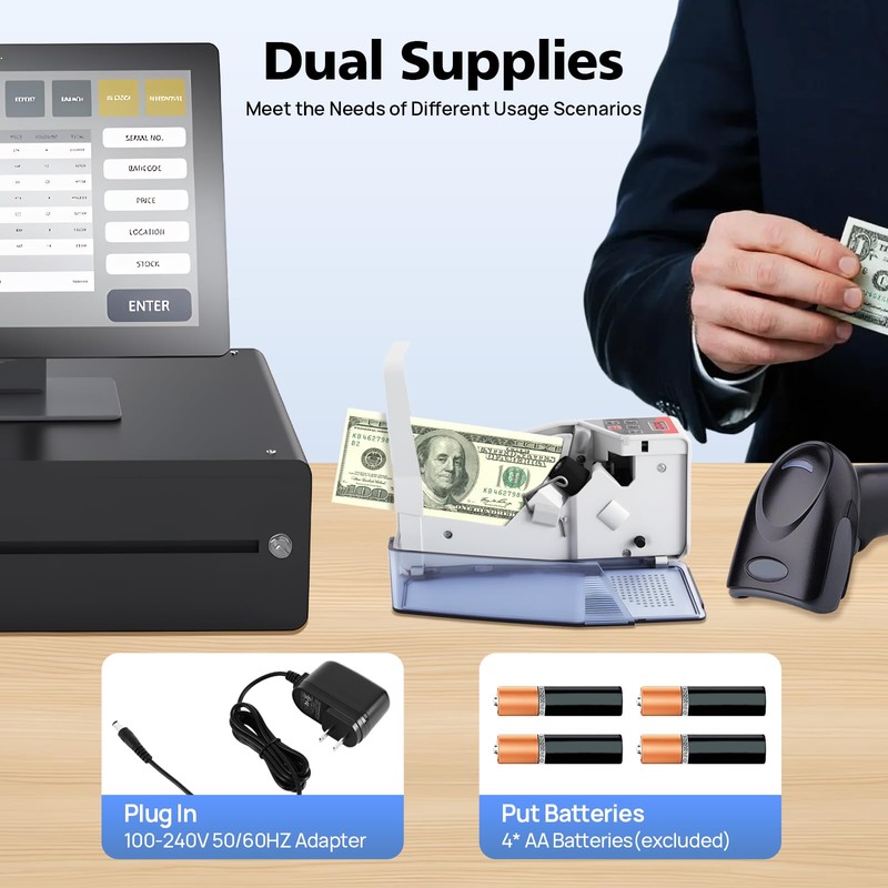 Portable Money Counter Machine Mini Bill Counters Handy Cash Counter