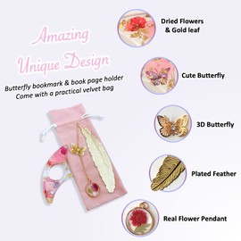 FoxForest Book Marks for Book Lovers, Bookmarks for Women, Gifts for Book Lovers Women, Resin Thumb Page Holder for Reading, Book Accessories, Book Gifts