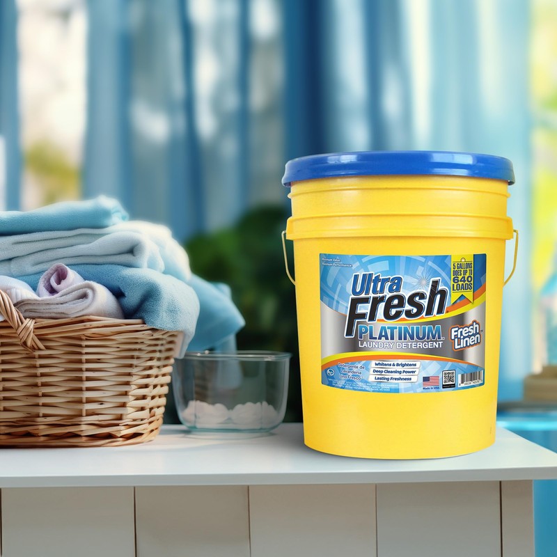 Ultra Fresh 5 Gallon Platinum Liquid Laundry Detergent Washing Soap