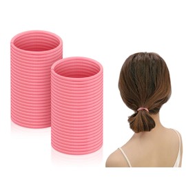 SCSpecial Elastic Hair Ties 50 Pieces Hair Elastic Bands 2.5 mm Ponytail Holders for Women and Girls - Pink