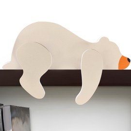 Zaruatu Woodland Nursery Decor for Baby Cute Bear Door Topper Forest Wilderness Sleeping Bear Door Decor Bears Statue Corner Sculpture for Classroom Bedroom Nursery Room Shelf (White)