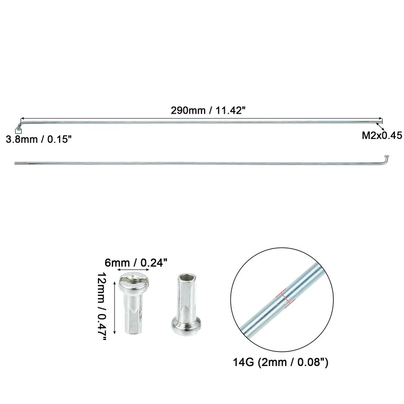 QUARKZMAN Pack of 36 14G J Bend Bike Bicycle Spokes
