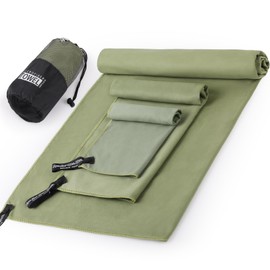 GeeRic 3Pcs Toalla Microfibra Secado Rápido, Toalla Deportiva Secado Rápido de Viaje Ligera y Portatil para Gym con Blosa Toalla Deportiva para Playa,
