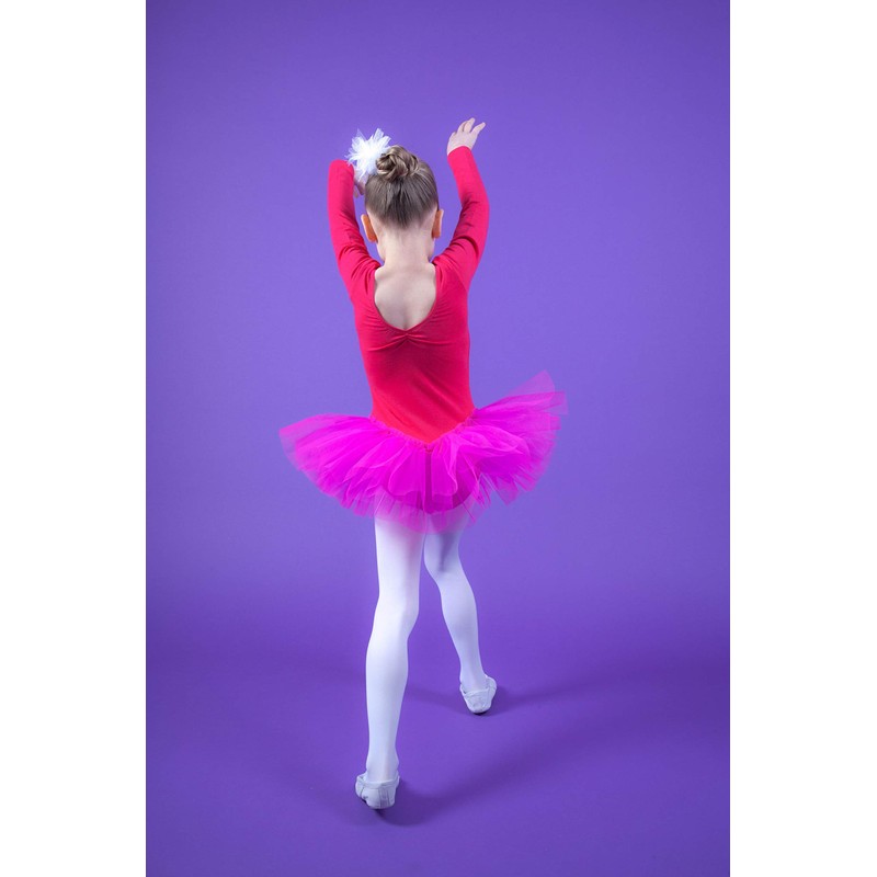tanzmuster ® Romy Ballet Tutu Girls' Long-Sleeved Cotton Ballet Bodysuit